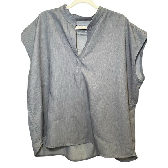 FIGS Women XXL Rafaela Oversized Scrub Top Graphite Grey V-Neck Collared Neck - Picture 12 of 17